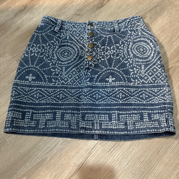 Free People Denim Patterned Women's Skirt Size 6 😻 - Picture 1 of 4